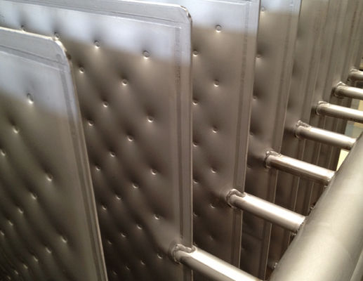 12x2m SS304 316L مبادلات حرارية لوحة الدمل مع لوحة وسادة لحام منقوشة